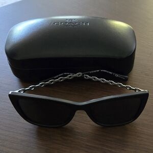 Coach Black Sunglasses with Silver Accents